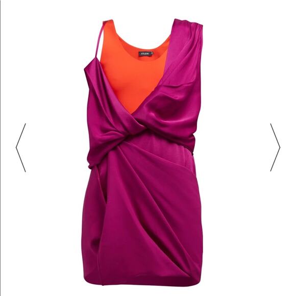 Atlein Color Block Wrap Dress Size 00 - Picture 5 of 11